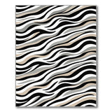 Wavy Black White Zebra Stripe Area Rug
