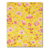 Sunny Yellow Pink Peony Floral Area Rug