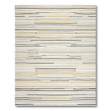 Geometric Modern Beige Grey Striped Woven Area Rug