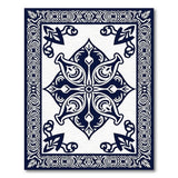 Traditional Persian Blue and Teal Ornate Navy Persian Medallion Area Rug