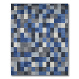 Blue Patchwork Geometric Geometric Modern Area Rug