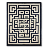 Black White Greek Key Labyrinth Area Rug
