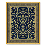 Intricate Navy Blue Gold Persian Area Rug
