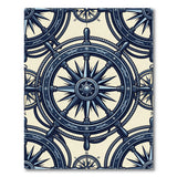 Nautical Ship Wheel Repeating Pattern Area Rug