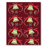 Festive Golden Bells Red Area Rug