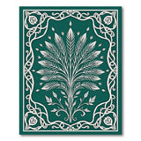 Ornate Teal Tree of Life Area Rug