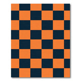 Bold Orange Navy Checkered Area Rug