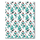 Modern Teal Leaf Abstract Area Rug