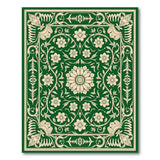 Green Elegant Green Floral Medallion Area Rug