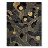 Midnight Gold Wave Abstract Area Rug