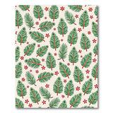 Green Fir Branches Red Poinsettia Pattern Area Rug