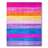 Geometric Modern Multi-color and Patterns Vibrant Multi-Color Horizontal Stripe Area Rug