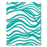Coastal Beach Teal Wave Abstract Area Rug