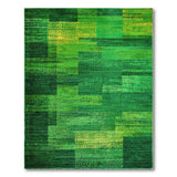 Vibrant Green Geometric Block Geometric Modern Area Rug