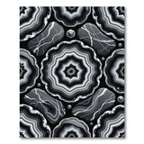 Black White Agate Geode Abstract Rug