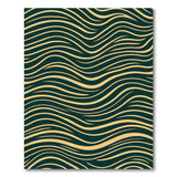 Teal and Gold Wavy Abstract Area Rug