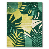 Lush Green Monstera Leaf Abstract Area Rug