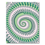 Green Spiral Fern Mandala Area Rug