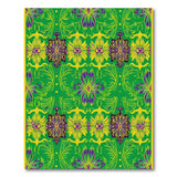 Vibrant Green Floral Area Rug with Purple Blooms