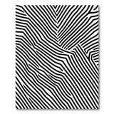 Black and White Bold Black White Zigzag Geometric Rug