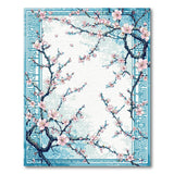 Blue Cherry Blossom Floral Vintage Area Rug