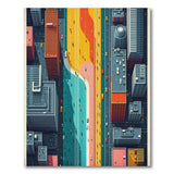 Vibrant Aerial Urban Traffic Area Rug