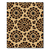 Tan Leopard Floral Mandala Area Rug
