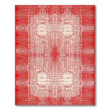 Red Geometric Lattice Web Area Rug