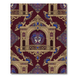 Opulent Theater Mask Red Area Rug