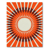 Orange Bold Orange Sunburst Geometric Area Rug