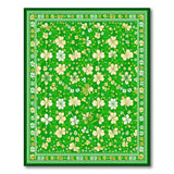 Green Floral Vintage Emerald Green Shamrock Clover Area Rug