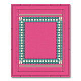 ODIKA Pink Modern Geometric Border Washable Rug - Low Pile Non-Slip Pet & Kid Friendly Area Rug