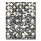 Intricate Woven Black White Geometric Rug