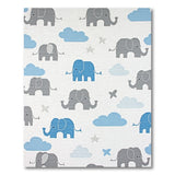 Adorable Gray Elephant Clouds Stars Nursery Rug