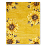 Vibrant Sunflower Border Yellow Area Rug