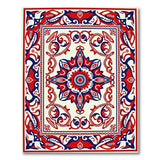Red Navy Persian Star Medallion Area Rug