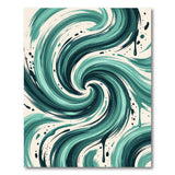 Swirling Teal Brushstroke Abstract Area Rug