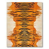 Abstract Area Orange Tiger Stripe Area Rug