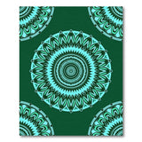 Emerald Green Teal Mandala Boho Area Rug