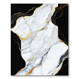 Black White Gold Marble Area Rug