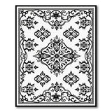 Ornate Black White Persian No. 7 Area Rug