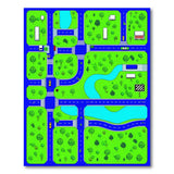 Kids Cartoon Town Roads Play Rug