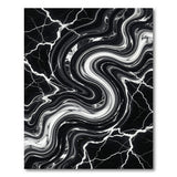 Dramatic Black Marble Vein Area Rug