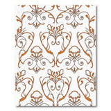 Orange Ornate Floral Scroll Area Rug