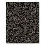 Black Gold Geometric Leaf Area Rug