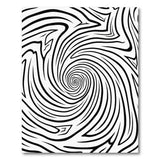 Abstract Area Hypnotic Swirl Black White Area Rug