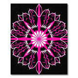 Geometric Modern Vibrant Pink Mandala Geometric Area Rug
