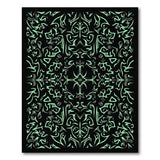 Neon Green Intricate Vine Floral Area Rug