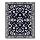Ornate Black and White Ornate Black White Persian Floral Rug