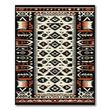Southwestern Geometric Area Rug Black Cream Rust